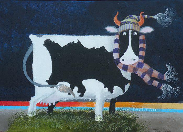 Jersey Vache Animal facétieux Peintures à l'huile